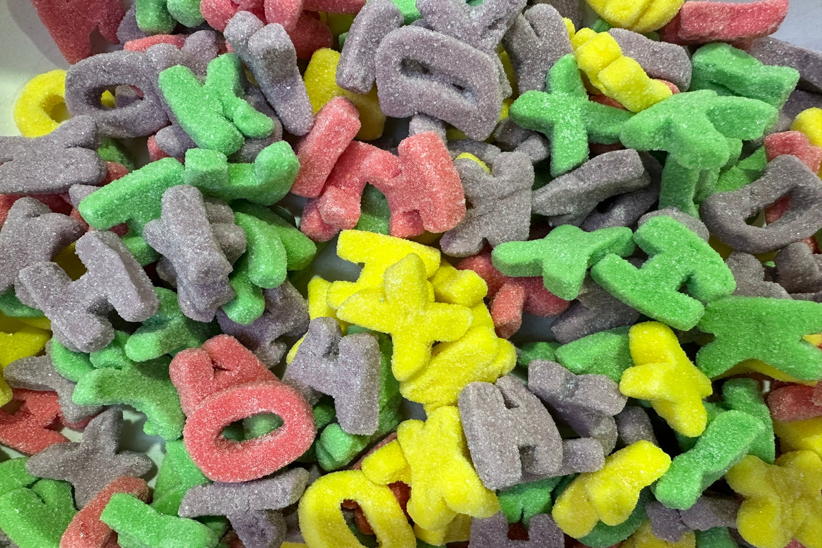 colorful abc letters gummy sweet